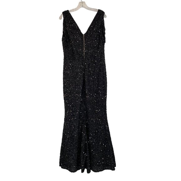NWT Black Sequin Mermaid Maxi Evening Gown Love & Lemonade Size Xl - Picture 9 of 13